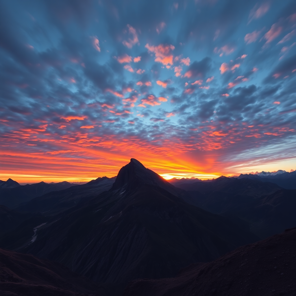 Sunset over mountains